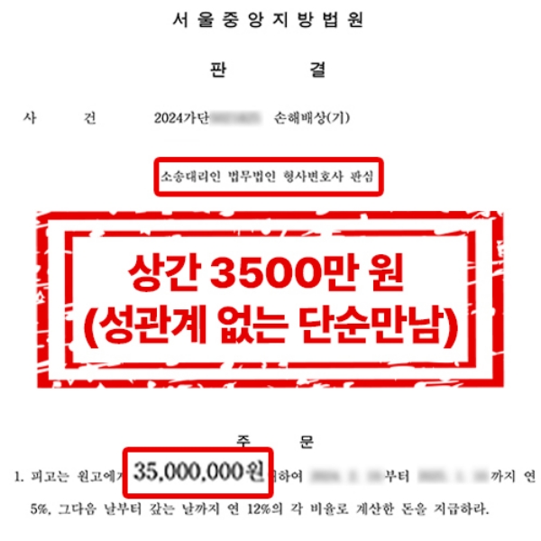 상간소송위자료3500만